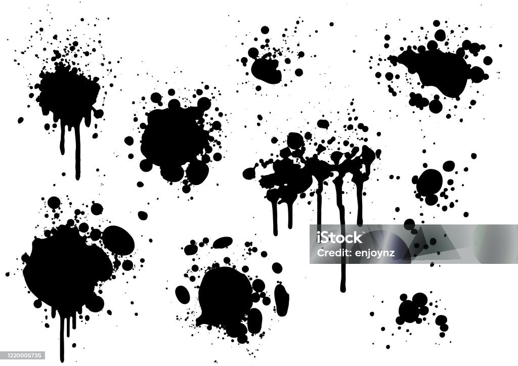 Éclaboussures de peinture noire - clipart vectoriel de Peinture libre de droits
