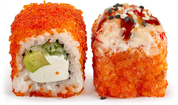 istock Baked sushi roll with crab 1220010163