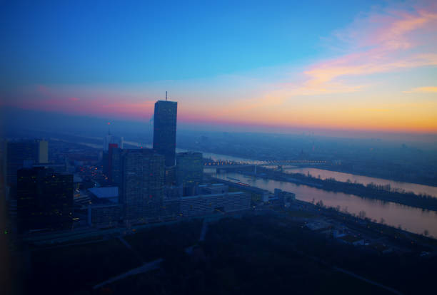 istock Vienna and Danube in the evening 1220013147