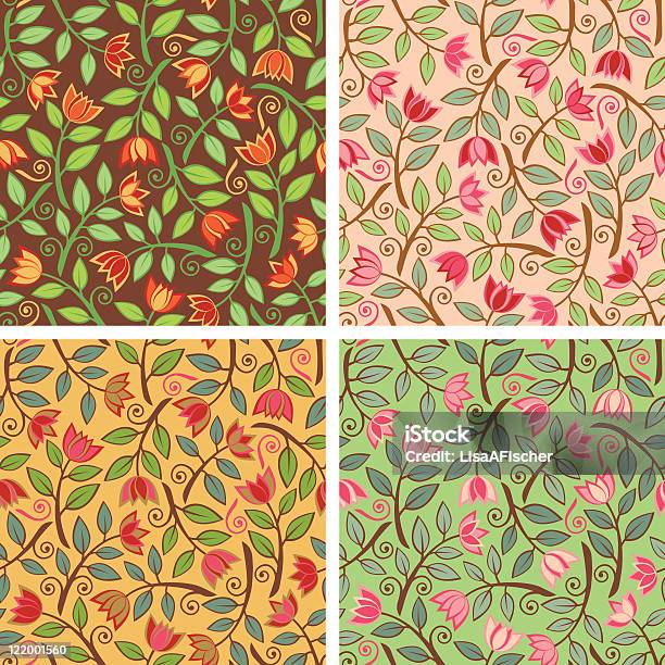 Flowery 패턴 0명에 대한 스톡 벡터 아트 및 기타 이미지 - 0명, 갈색, 꽃 나무
