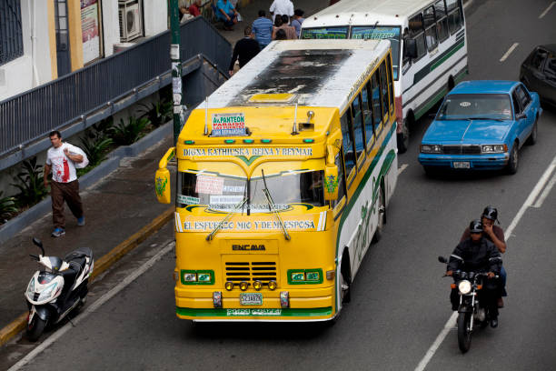 Caracas, Venezuela - may 08, 2014 - view of bus, moto and car traffic on one of the main roads in Caracas, Venezuela
