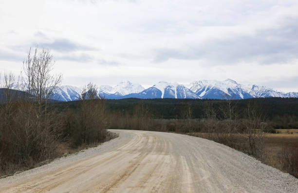Dirt drive around Banff National Park stock photo