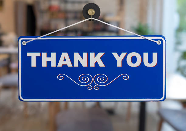istock Thank You Message On Cafe Open / Close Banner. 1220026822