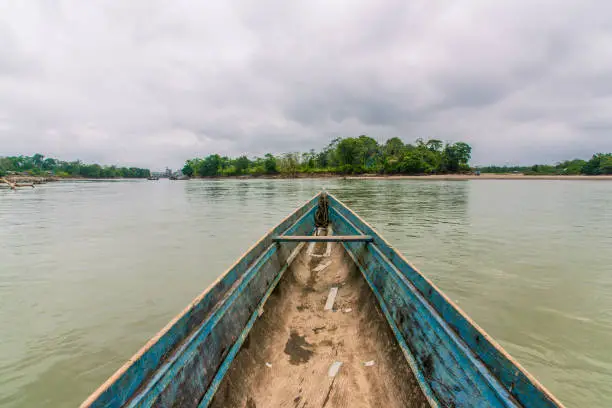 Photo of Inside a canoe on the river