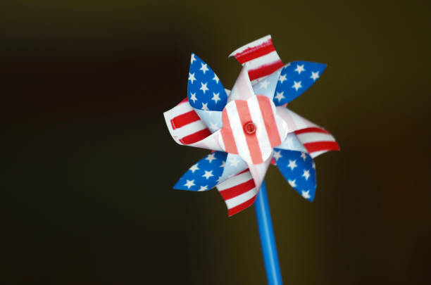 istock Toy paper windmill flag patterned United States 1220028802