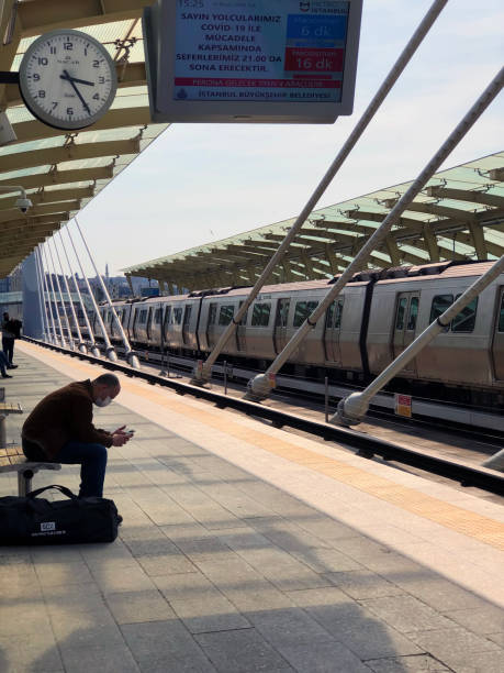 View from Subway station. COVID-19 Coronavirus outbreak in Istanbul