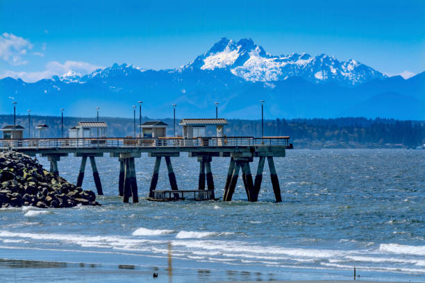 istock Mount Olympus Pier Olympic Mountains Beach Park Edmonds Washington 1220036915