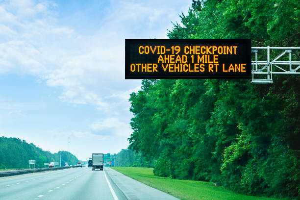 istock Covid-19 checkpoint sign in Florida, USA 1220039512