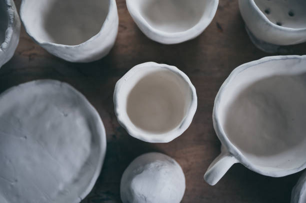 istock process of clay ceramic pot, handcraft to make ceramic from clay 1220039544