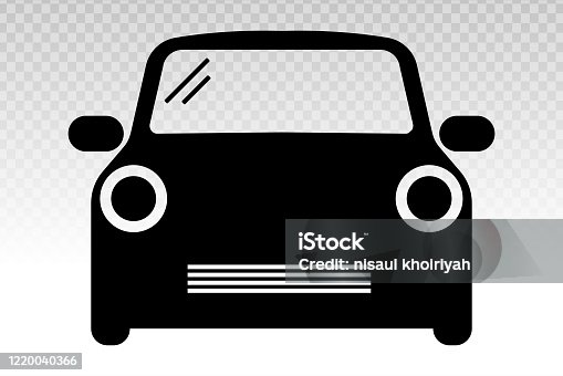 istock Luxury car vehicle front view flat icon on a transparent background 1220040366