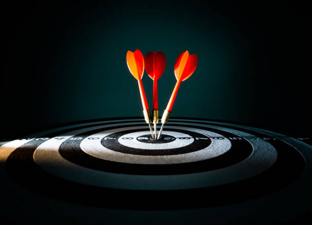 istock Close up of darts on target 1220045701