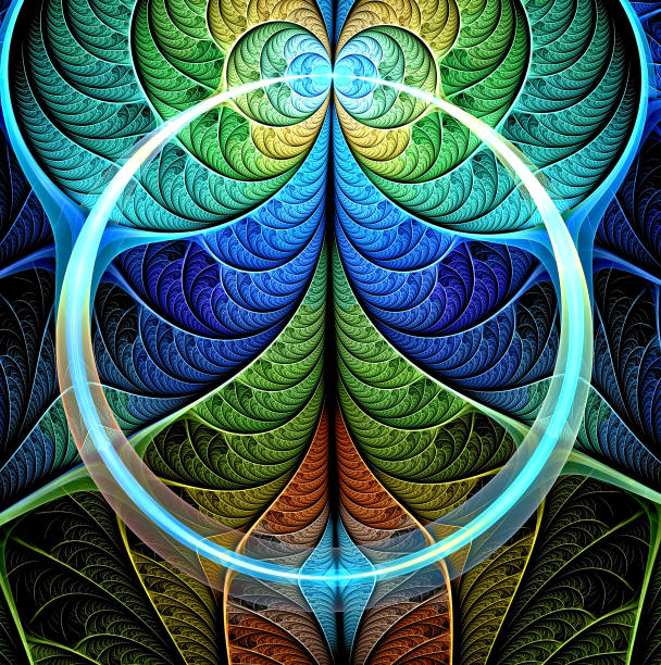 istock bright multi-color abstract fractal background of circles and geometric elements. Beautiful abstract fractal to highlight individual groups of objects. 1220046753