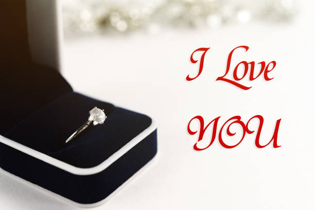 istock stylish luxury ring,  i love  you text, greeting card concept 1220055770