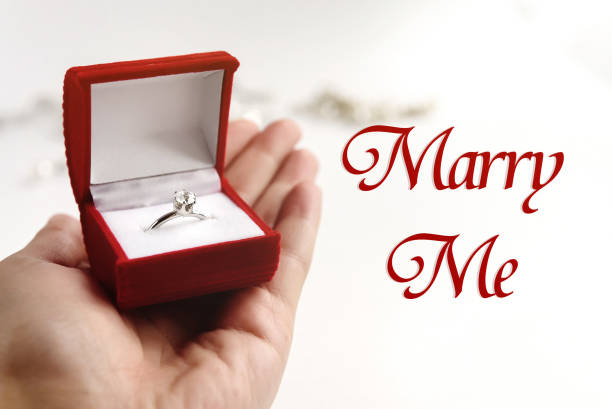 istock luxury ring in hand, will you marry me text, greeting card concept 1220056597