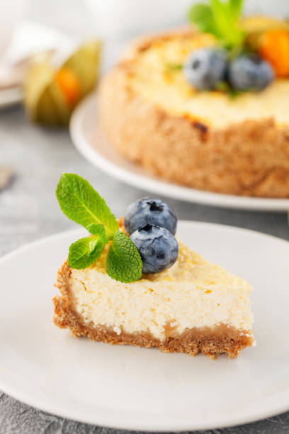 istock Homemade cheesecake with  blueberries 1220057050