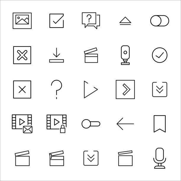 Big set of Edit line icons. Big set of Edit line icons. Vector illustration isolated on a white background. Premium quality symbols. Stroke vector icons for concept or web graphics. Simple thin line signs. resize stock illustrations