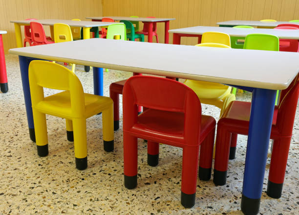 istock empty school classroom without children because of illness 1220061424