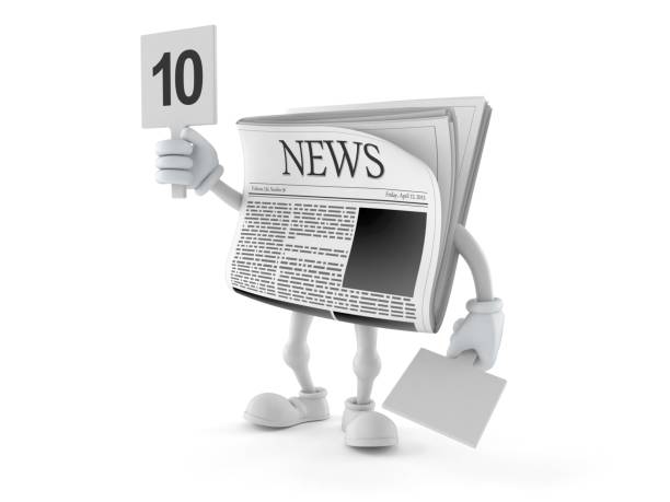istock Newspaper character with rating number 1220062051