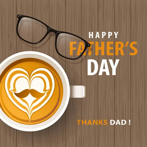 Vector illustration of Thanks Dad Coffee