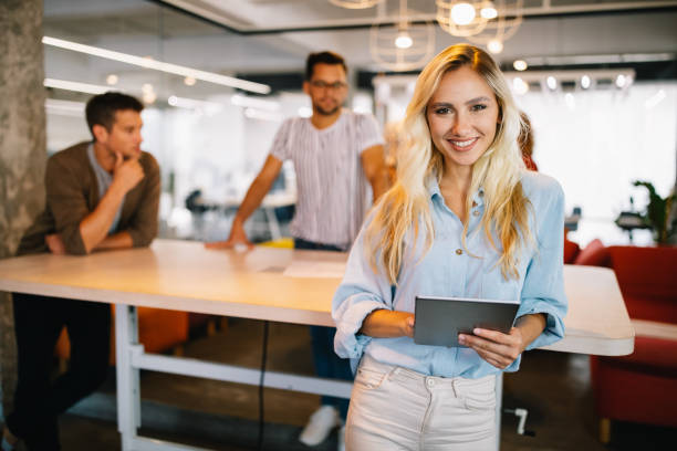 istock Group of successful business people designers architects in office 1220069971