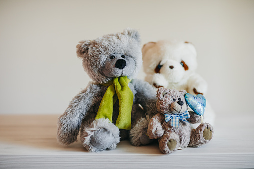 Stuffed toys-Teddy bear family.Love and togetherness concept