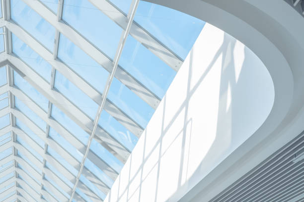 istock Clean roof windows and blue sky. 1220080355