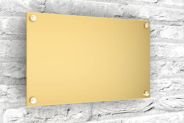 istock metal plate blank wall sign signboard template 1220080492