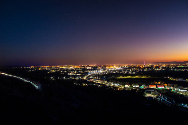 istock Sunset over the Ukrainian city 1220082981