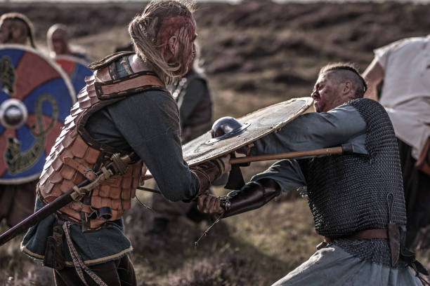 istock Vikings on a highland battlefield 1220083247