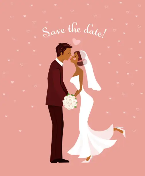 Vector illustration of Save the Date Wedding Invitation