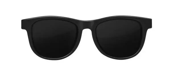 Photo of Black sunglasses isolated on white background
