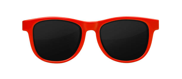 istock Red sunglasses isolated on white background 1220086890