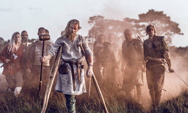 istock An individual viking warrior Jarl outdoors with his guards 1220087244