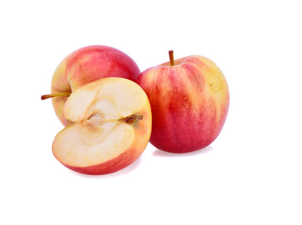 istock Fresh red apple and slice apple isolated on white background 1220087582