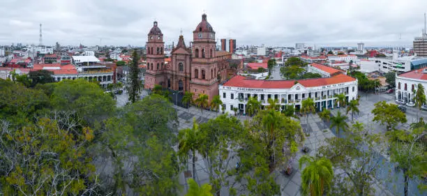 Aerial panorama of the city of Santa Cruz de La Sierra in Bolivia