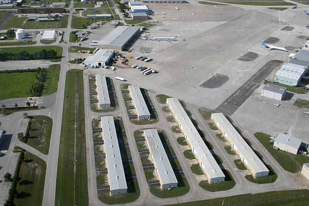 istock Aerial view of a Airport 122009187