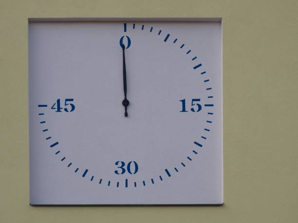 Football mechanical stopwatch scoreboard  time result display  on yellow stadium background