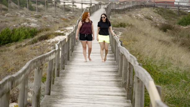 istock Walking on a pier over the sandy beaches 1220098543
