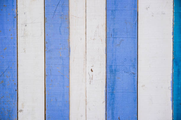 istock Blue and white wooden wall 1220099496