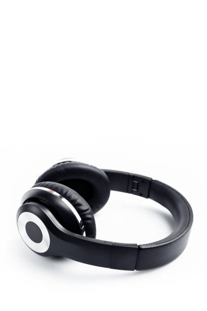 istock Black stylish professional wireless headphone on white background. High-quality music studio headset. 1220102418