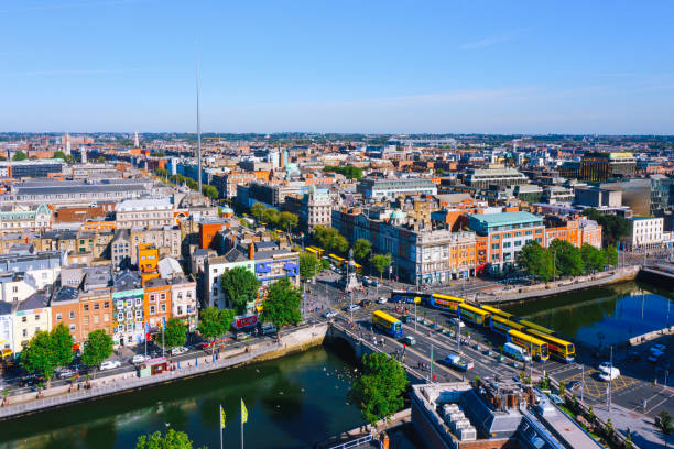 istock Dublin aerial view with Liffey river and O'Connell bridge 1220103266