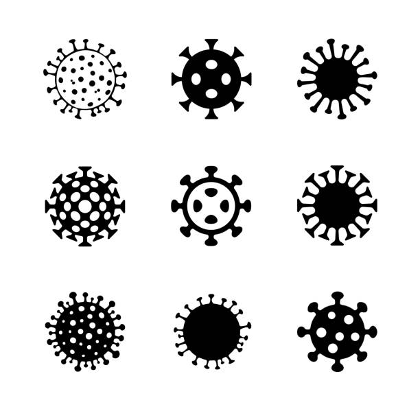 zestaw ikon wektorowych coronavirus - covid stock illustrations