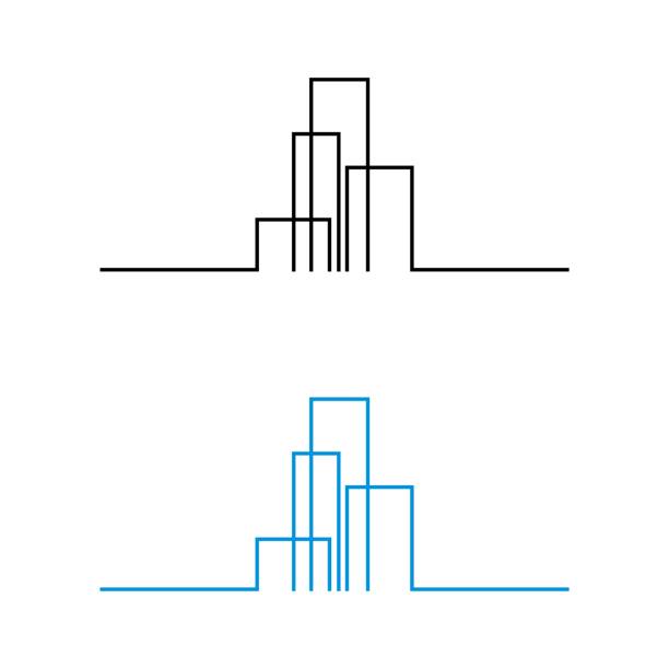 ilustrações de stock, clip art, desenhos animados e ícones de skyline, skyscraper logo template illustration design. vector eps 10. - 1474
