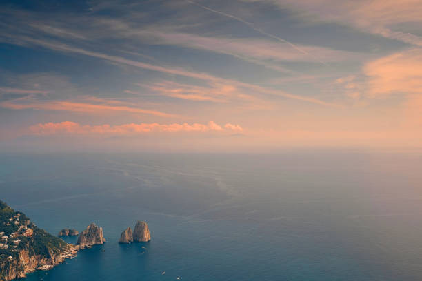 Sunset in a Capri island (italy),