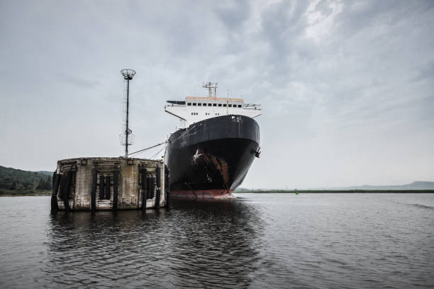 istock Huge Ro-Ro ferry ship is moored in port 1220106676