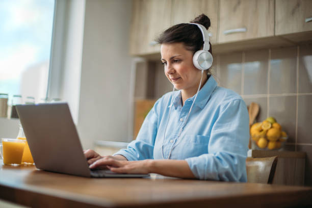 istock Young woman working from home 1220110138