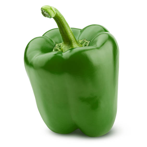 甘いピーマン、パプリカ、白い背景に孤立、クリッピングパス、フィールドの完全な深さ - green bell pepper bell pepper pepper vegetable ストックフォトと画像
