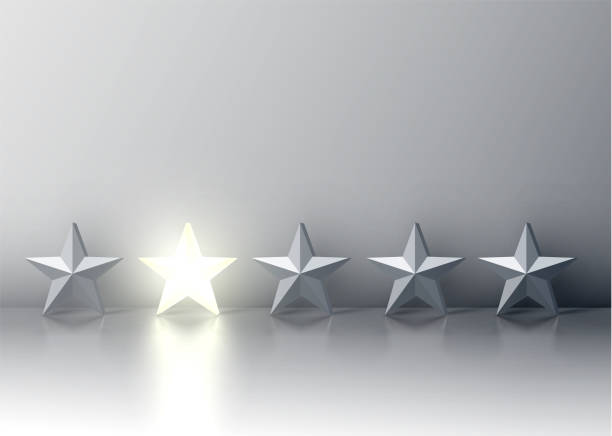 istock Stand out from the crowd glowing star among grey ones, vector illustration 1220114256
