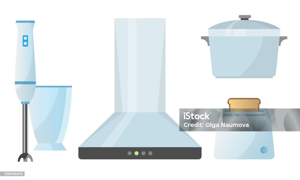 Types Appliences Different Types Of Kitchen Appliences For Cooking Vector Illustration ...