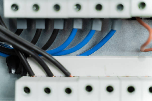 istock Electricity fuse box, close-up, low angle view 1220114819